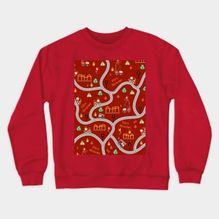 Fireman cute seamless kids pattern dark red Crewneck Sweatshirt